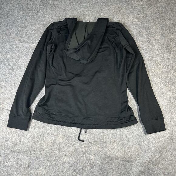 Salomon Hoodie Womens Medium Front Pocket Athletic Actitherm Hiking Shirt Black - Picture 8 of 9